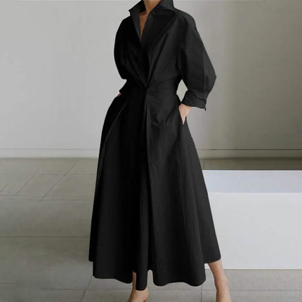 Women's Long Linen Dress Shirt