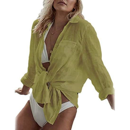 Women's Long Sleeve Beach Shirt Blouse
