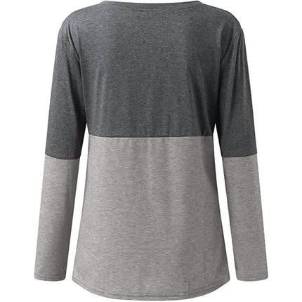 Women's Long Sleeve V Neck Loose Basic Shirt