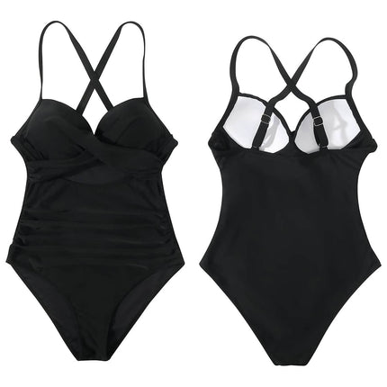 Women's One Piece High Waist Swimwear Tummy Control Cutout