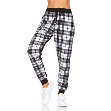 Women's Plaid Jogger Pants With Pockets