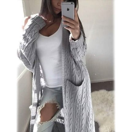 Women's Pocket Knitted Cardigan Sweater