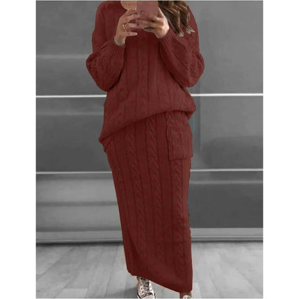 Women's Pocket Knitted Patchwork Solid Casual Long Sleeve Loose Sweater