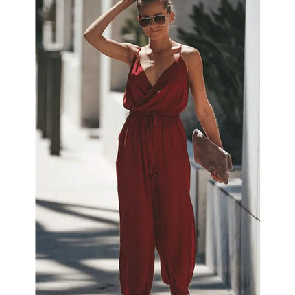 Women's Sexy Casual Daily V Neck Jumpsuit