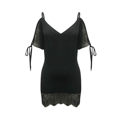 Women's Sexy Lace Satin Mini Dress