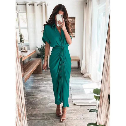 Women's Shirt Maxi Long Dress