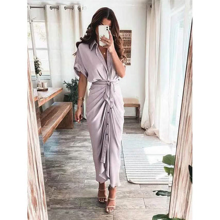 Women's Shirt Maxi Long Dress
