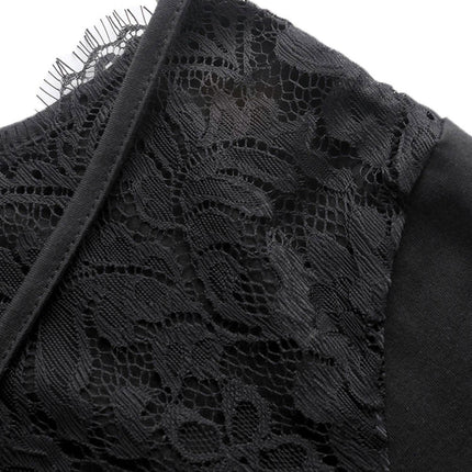 Women's Short Sleeve Back Lace Top Blouse