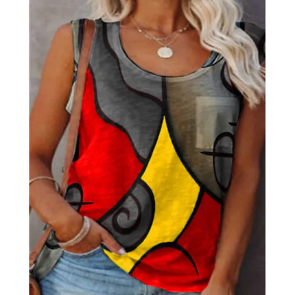 Women's Sleeveless Crew Neck Casual Top Vest