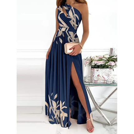 Women's Sleeveless One Shoulder Elegant Dress