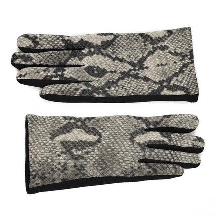 Women's Snakeskin Print Winter Touch Screen Gloves