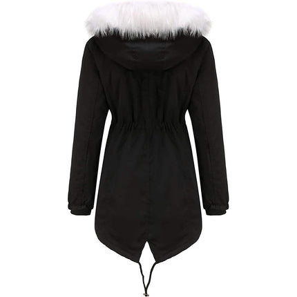 Women's Thick Warm Fleece Lined Winter Coat Jacket Parka with Fluffy Hood