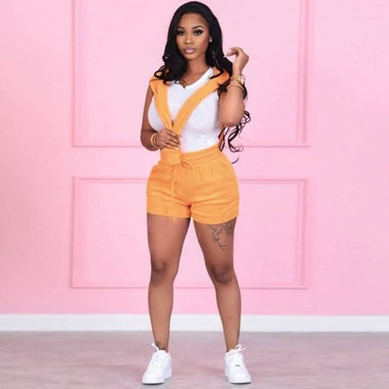 Women's Tracksuits Casual Sportswear Neon Two-Piece Short Sets