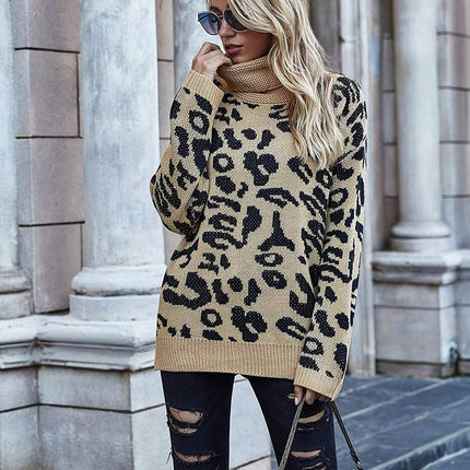 Women's Turtleneck Knitted Sweater Long Sleeves