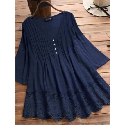 Women's V-Neck Floral Lace Top