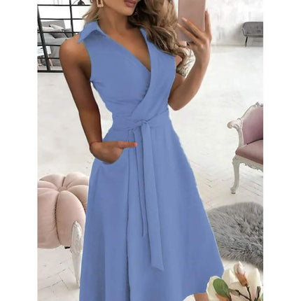 Women's V-Neck Sleeveless Long Dress