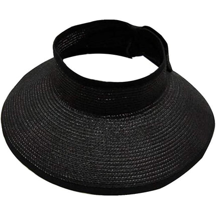 Women's Wide Brim Roll-up Straw Sun Hat Sun Visor