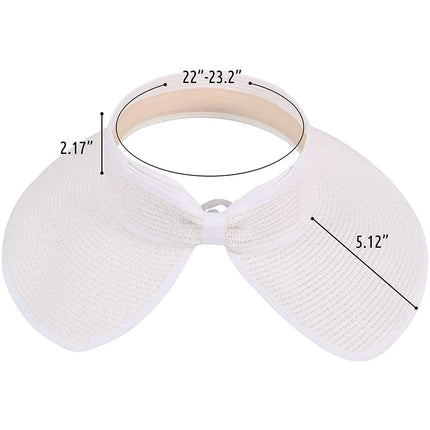 Women's Wide Brim Roll-up Straw Sun Hat Sun Visor