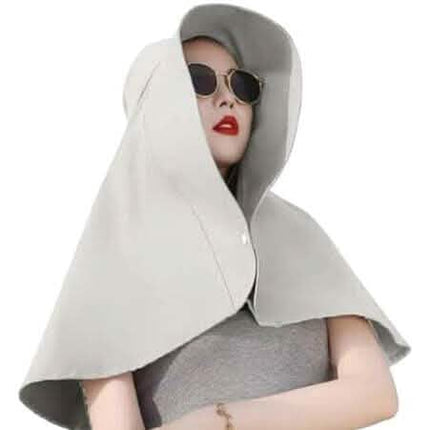 Women's Wide Brim Shawl Sun Hat with Neck Cover