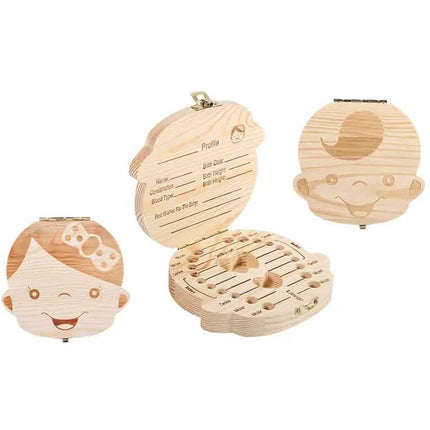 Wooden Storage Keepsake Box For Baby Teeth