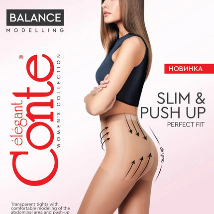 Tights Conte Balance 15 Den - Push-Up Effect