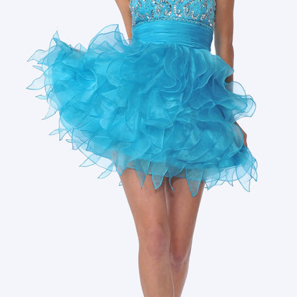 CLEARANCE - Cinderella Divine 5866 Strapless Cocktail Dress Short (Size 8)