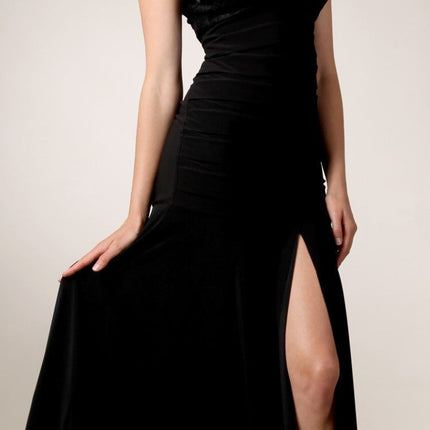 CLEARANCE - Celavie 2320L Dinner Party Tea Length Dress ITY Stretch Lace (Size 2XL)
