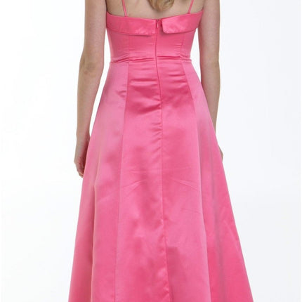 CLEARANCE - Bridesmaid Dress Poly Satin Spaghetti Strap A Line Gown (Size Small)
