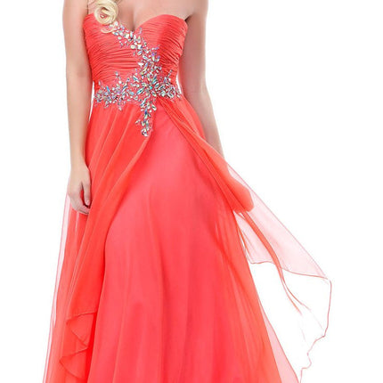 CLEARANCE - Cinderella Divine 7574 Strapless Prom Gown Double Layer Chiffon (Size 8)