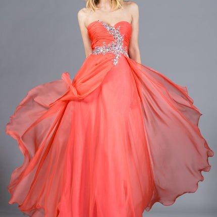 CLEARANCE - Cinderella Divine 7574 Strapless Prom Gown Double Layer Chiffon (Size 8)