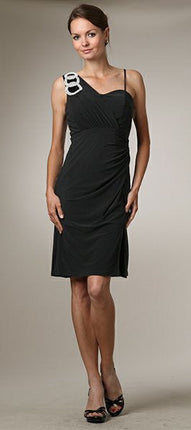 CLEARANCE - Celavie 6031s Black Wedding Guest Dress Elegant (Size XL)