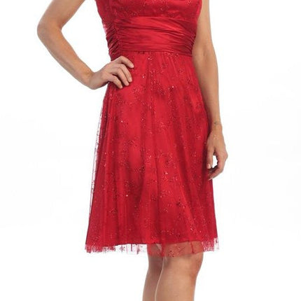 CLEARANCE - Juliet 2157 Knee Length A-Line Semi-Formal Dress