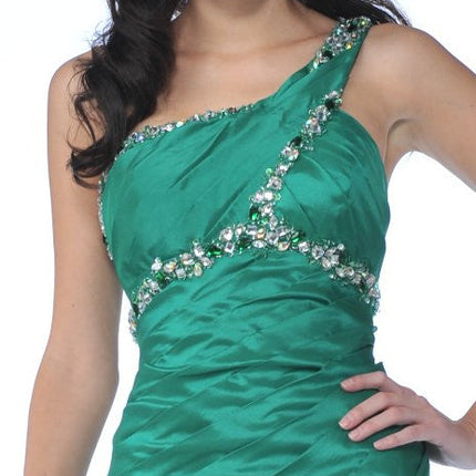 CLEARANCE - Cinderella Divine 1646 Long Dress Taffeta One Shoulder (Size 6)