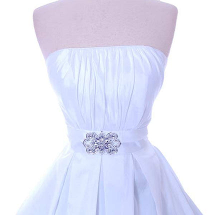 CLEARANCE - Cinderella Divine 5039 Knee Length White A-Line Dress (Size M)