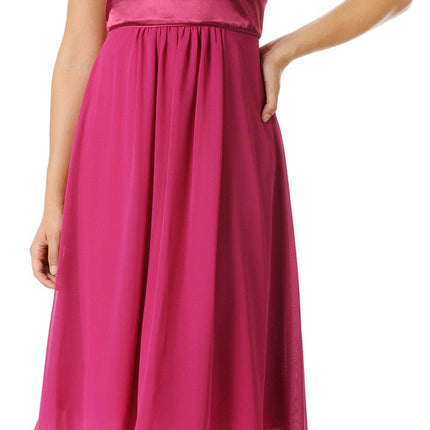 CLEARANCE - Knee Length Spaghetti Strap Chiffon Dress (Size Medium)