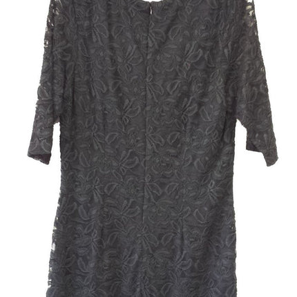 CLEARANCE - Modest Coral Knee Length Semi Formal Dress Short Sleeve Pearl Neck (Size XL, 3XL)