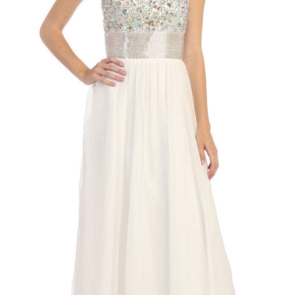 CLEARANCE - Eureka Fashion 2401 One Shoulder Corset A-Line Long Ball Gown (Size 2XL)