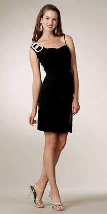 CLEARANCE - Celavie 6031s Black Wedding Guest Dress Elegant (Size XL)