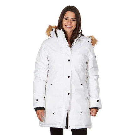 Yoki Women's Mid Length Hooded Puffy Coat