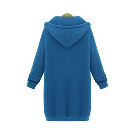 Zipper Front Pocket Drawstring Hoodie