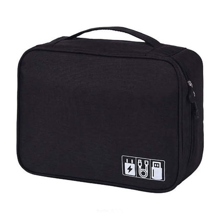 Zippered Cable Compartment Bag for Electronics Storage