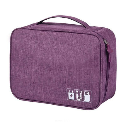 Zippered Cable Compartment Bag for Electronics Storage