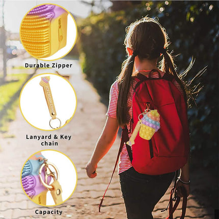 Zippered Pouch with Fidget Bubble Poppers and Bristles
