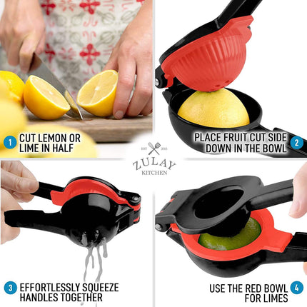 Zulay Metal 2-in-1 Lemon Lime Squeezer