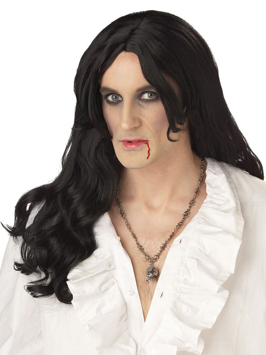 Adult Men's Old World Vampire Black Wig