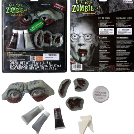 All Ages Unisex Graveyard Zombie Kit Makeup