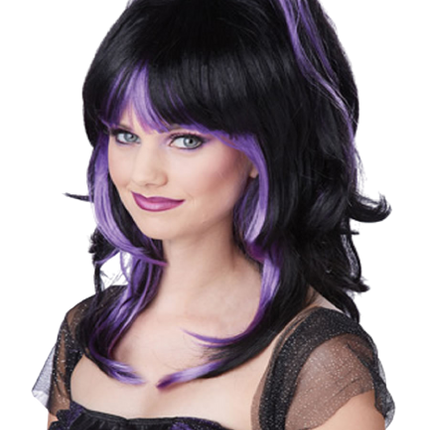 Adult Women's Sugar Spice Black And Purple Fairy Wig