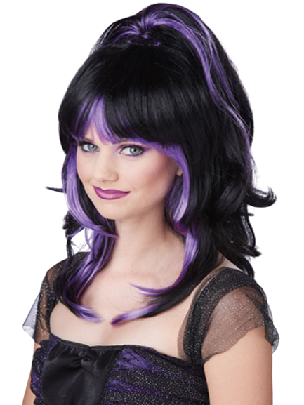 Adult Women's Sugar Spice Black And Purple Fairy Wig