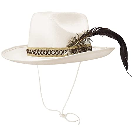 Adult Men's White Felt Cowboy Hat