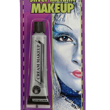 Adult Unisex Silver Metallic Cream Makeup